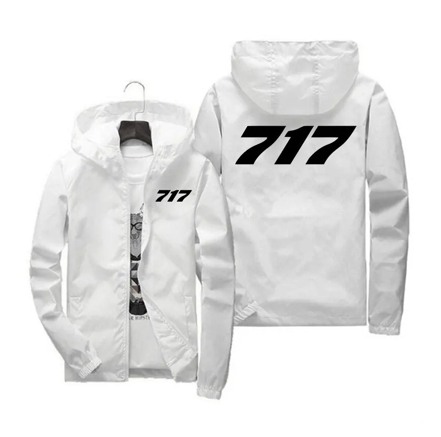 717 Flat Text Designed Windbreaker Jackets