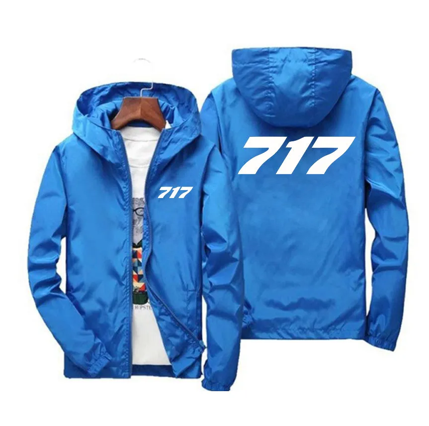 717 Flat Text Designed Windbreaker Jackets