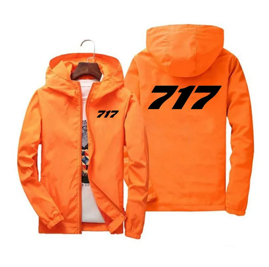 717 Flat Text Designed Windbreaker Jackets