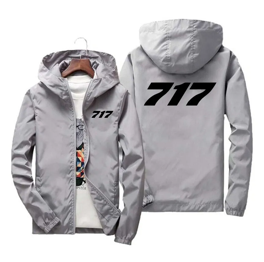 717 Flat Text Designed Windbreaker Jackets