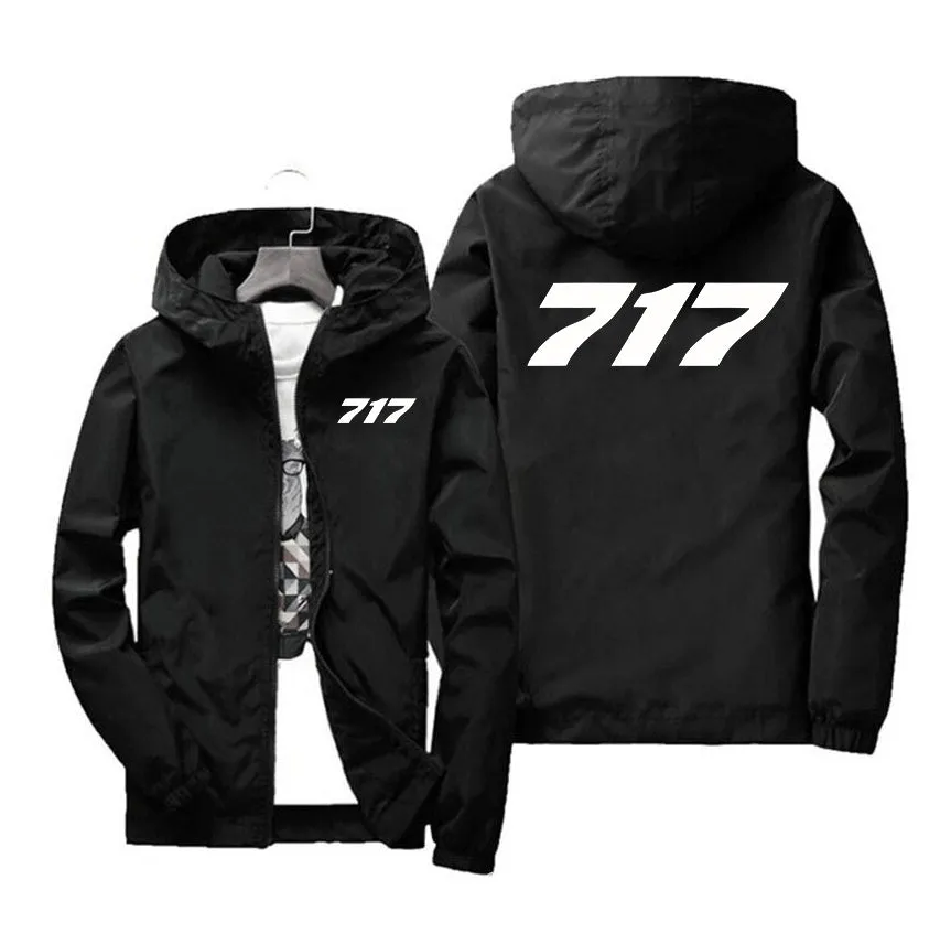 717 Flat Text Designed Windbreaker Jackets