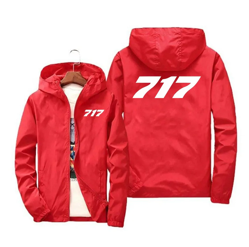 717 Flat Text Designed Windbreaker Jackets