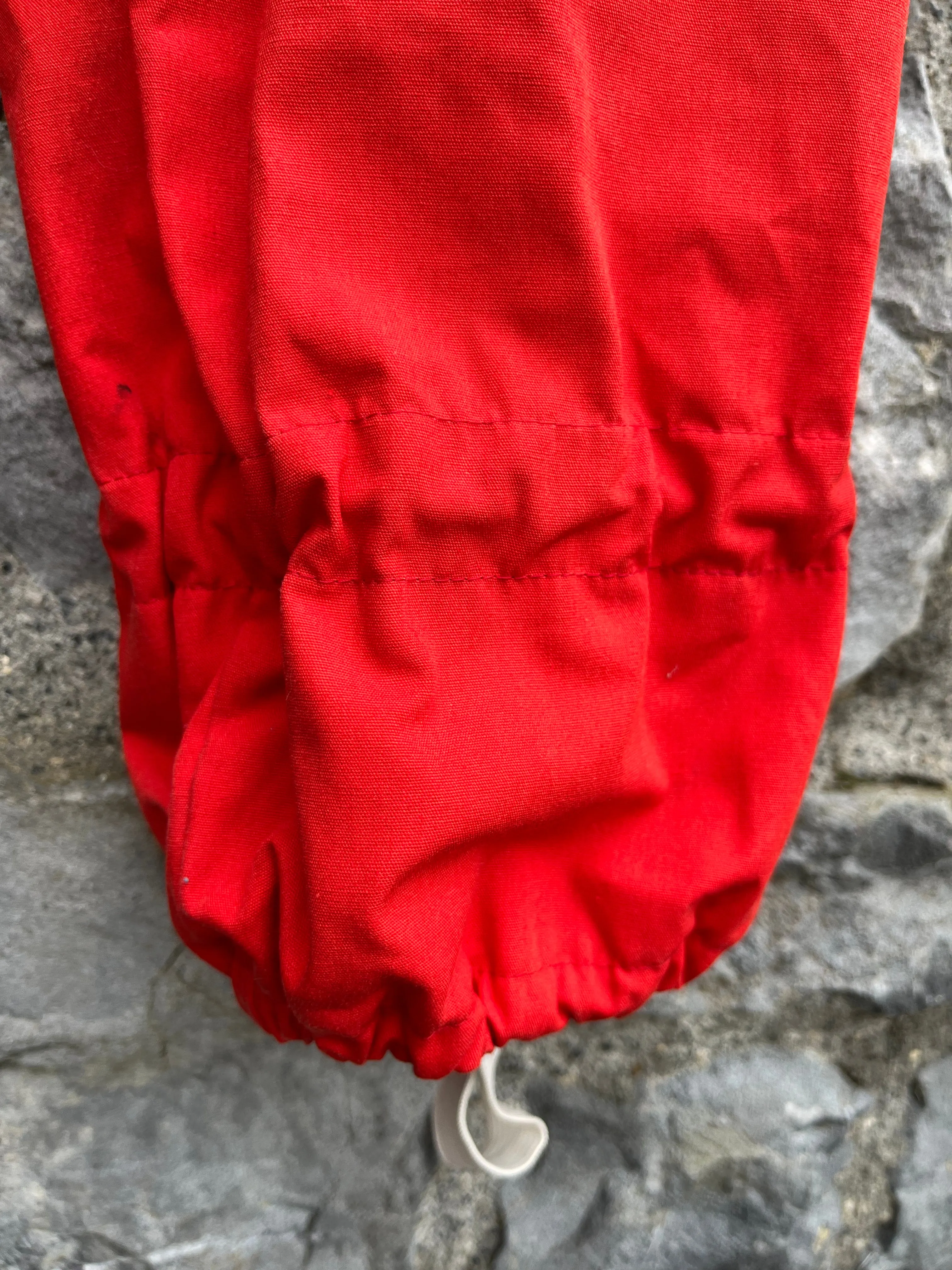 80s Red waterproof pants  13y (158cm)