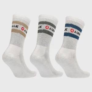 Airwalk Unisex 3 Pack Stripe Socks White/Multi _ 182307 _ White