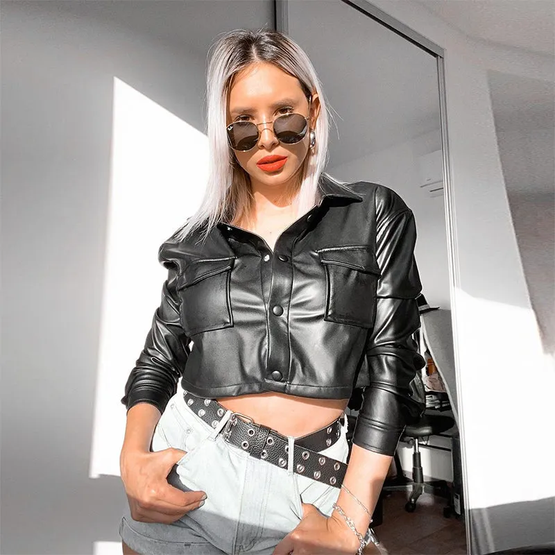 AlanBalen® - Fashion Chic PU Faux Leather Jacket