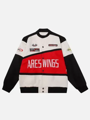 AlanBalen® - "ARES WINGS" Patchwork Racing Jacket