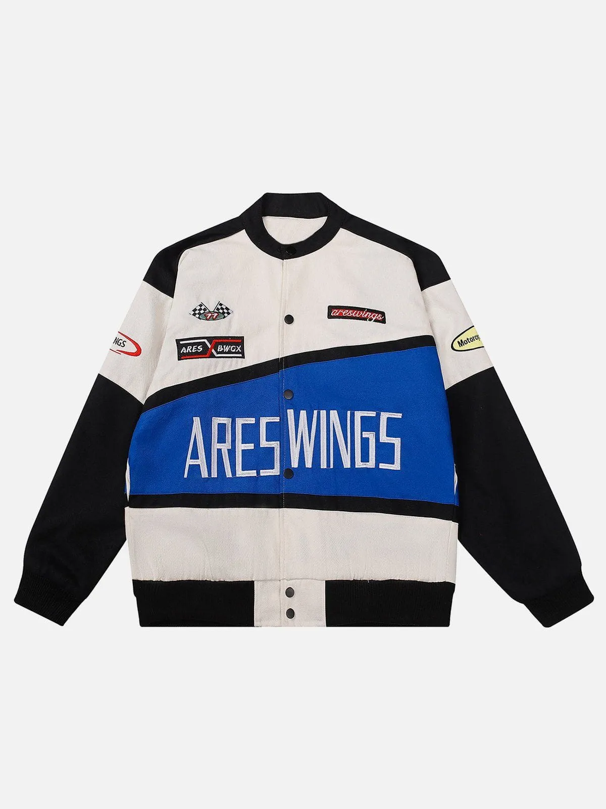 AlanBalen® - "ARES WINGS" Patchwork Racing Jacket