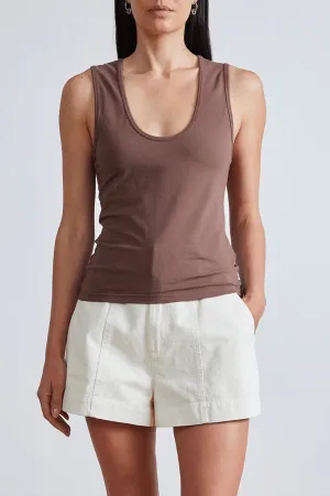 Apiece Apart Uri Low-Cut Tank - Chocolate