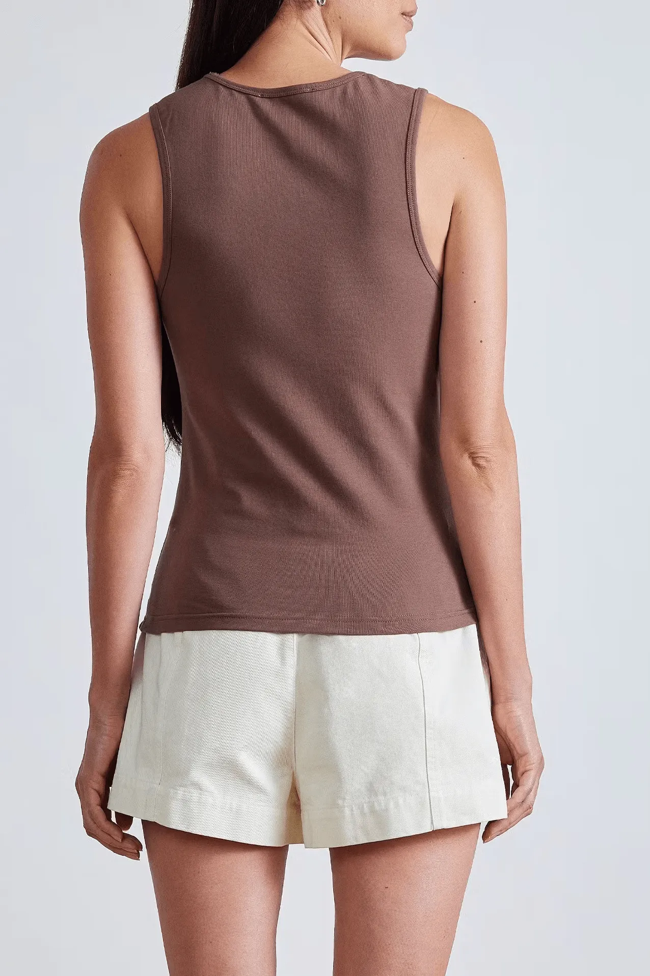 Apiece Apart Uri Low-Cut Tank - Chocolate