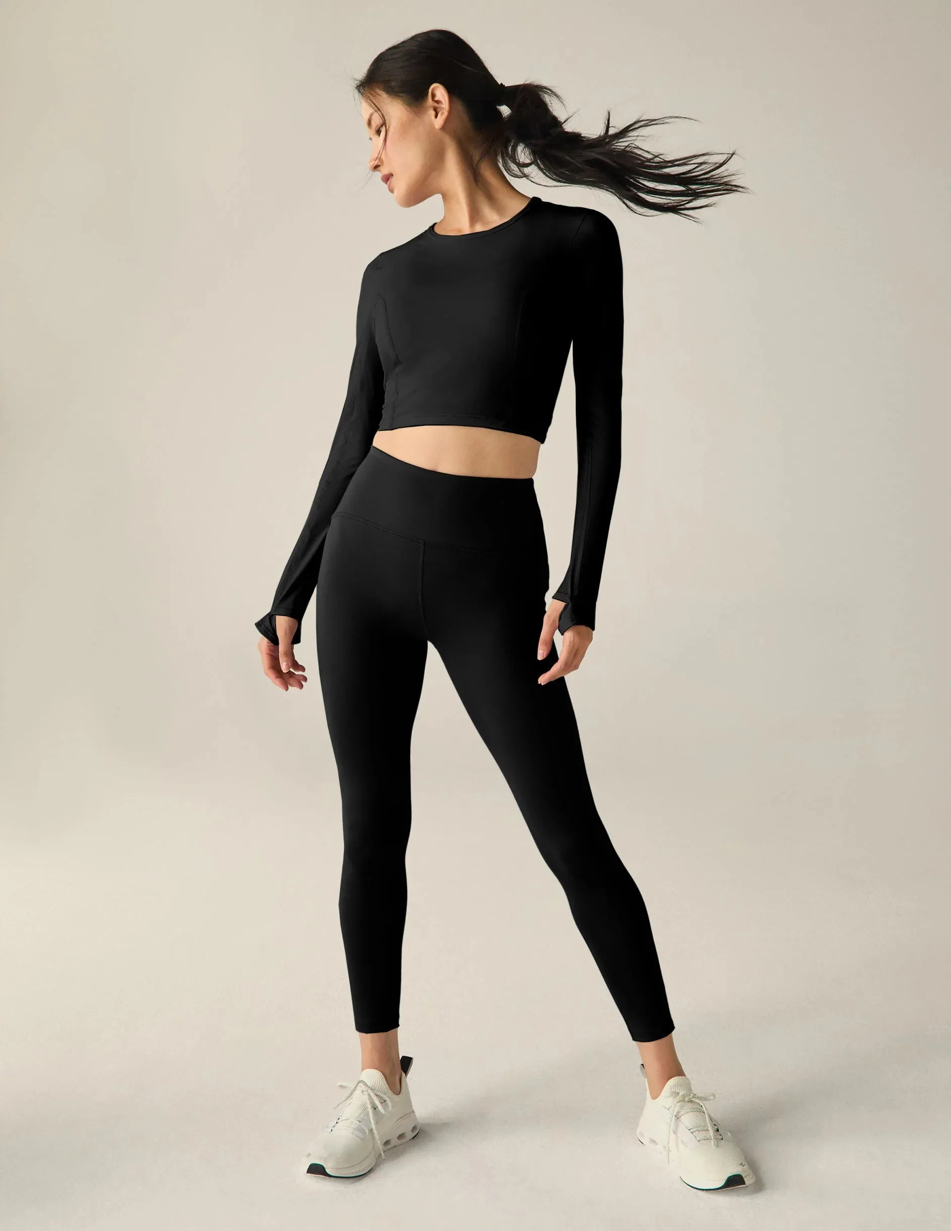 Beyond Yoga PowerBeyond Lite Airshield Long Sleeve Cropped Top