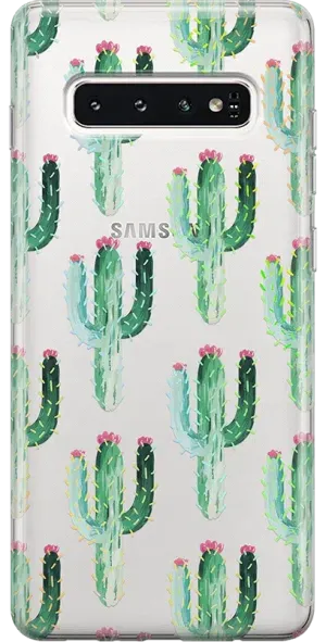 Cactus Patterned Clear Floral Samsung Case