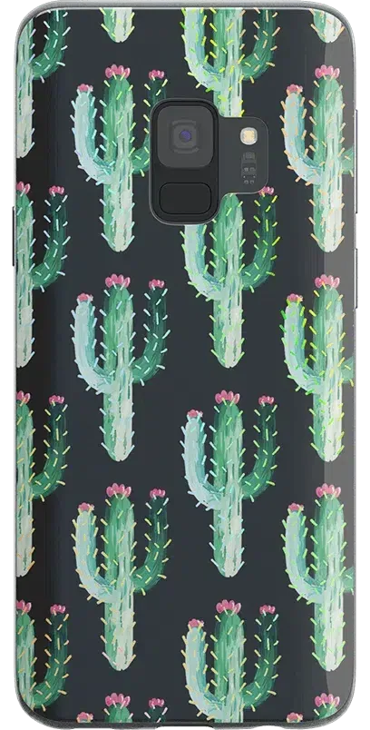 Cactus Patterned Clear Floral Samsung Case