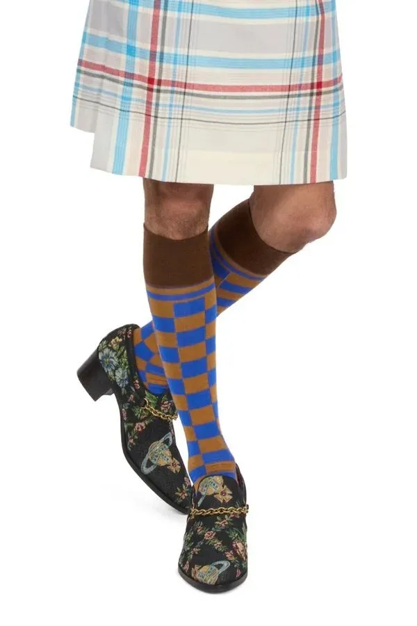 Check Knee High Socks