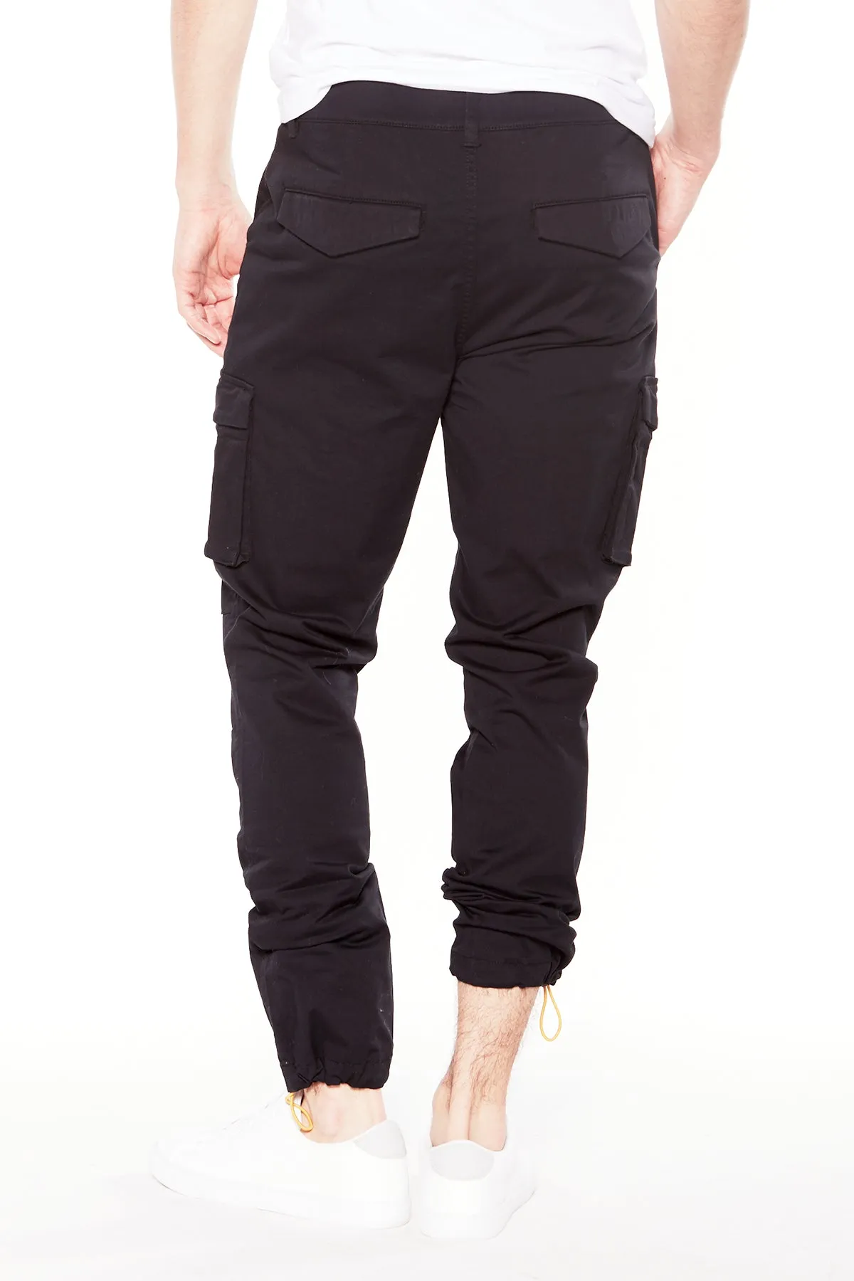 DEAN -  Slim Fit Cargo Chinos (Convertible Joggers) -  Black