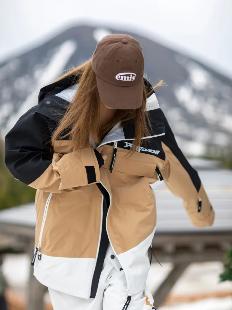 Drysnow Khaki Patchwork 3L Ski Jacket - Unisex