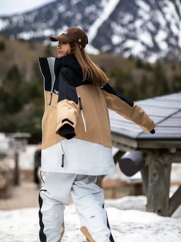 Drysnow Khaki Patchwork 3L Ski Jacket - Unisex