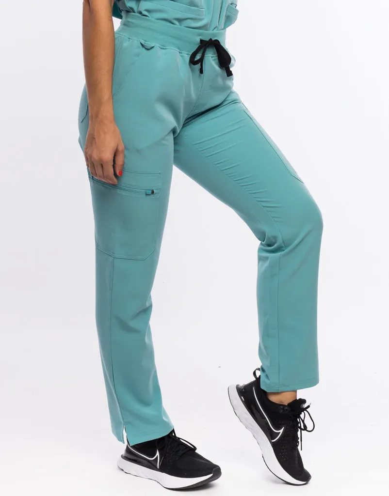 Essential Multi-Pocket Scrub Pants - Audrey Teal