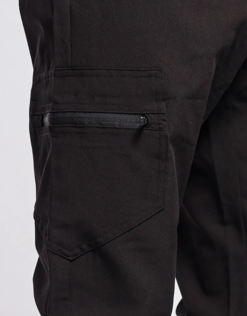 Essential Multi-Pocket Scrub Pants - Black