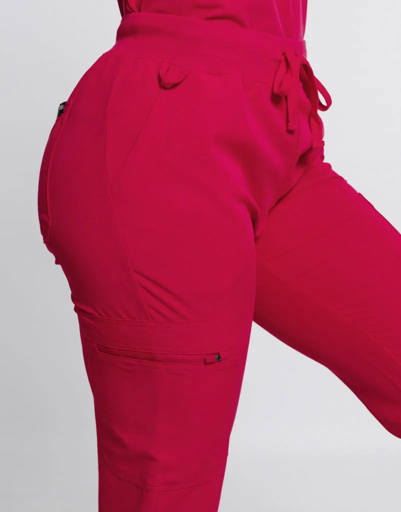 Essential Multi-Pocket Scrub Pants - Magenta Pink