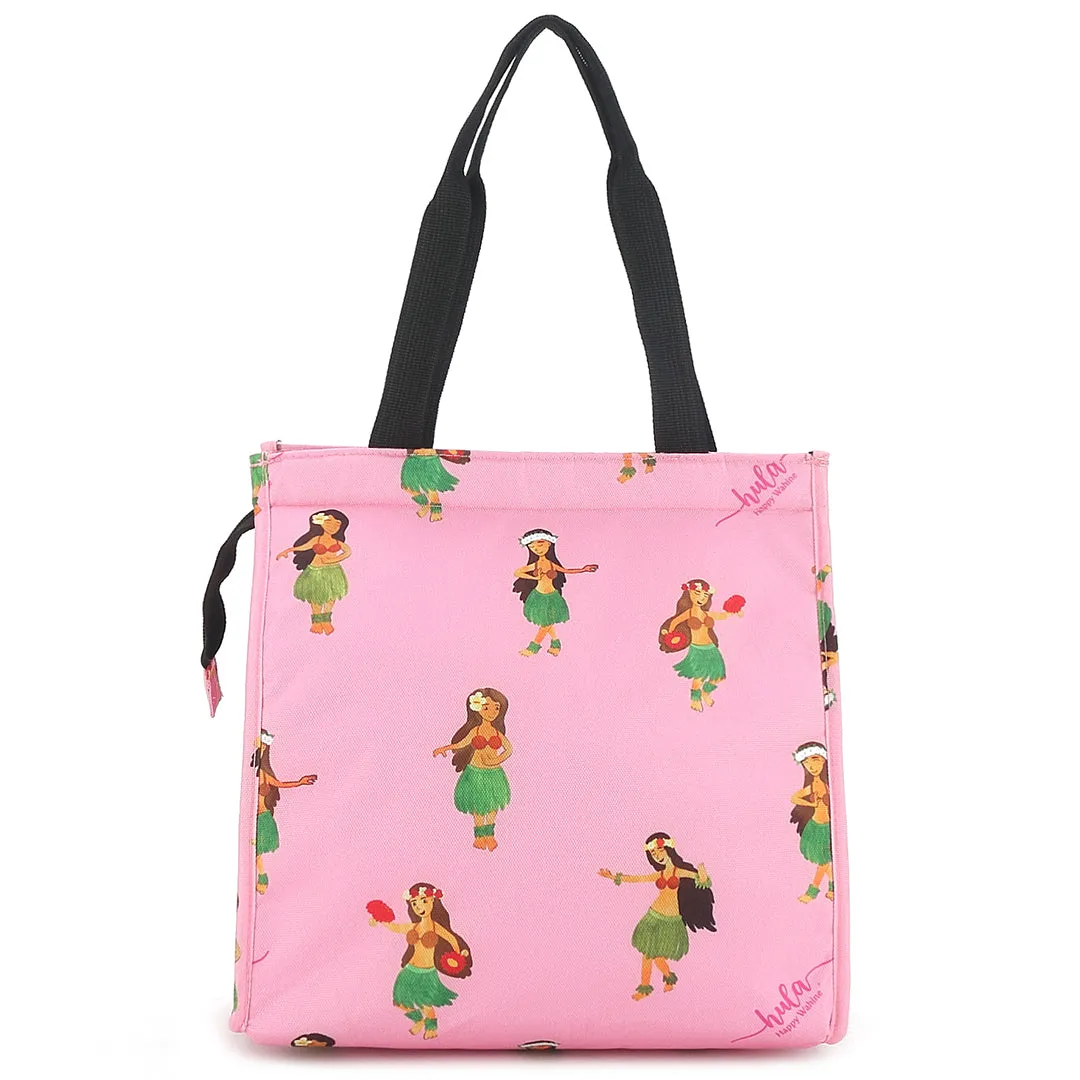 Insulated Lunch Tote Small Hula Girl Pink