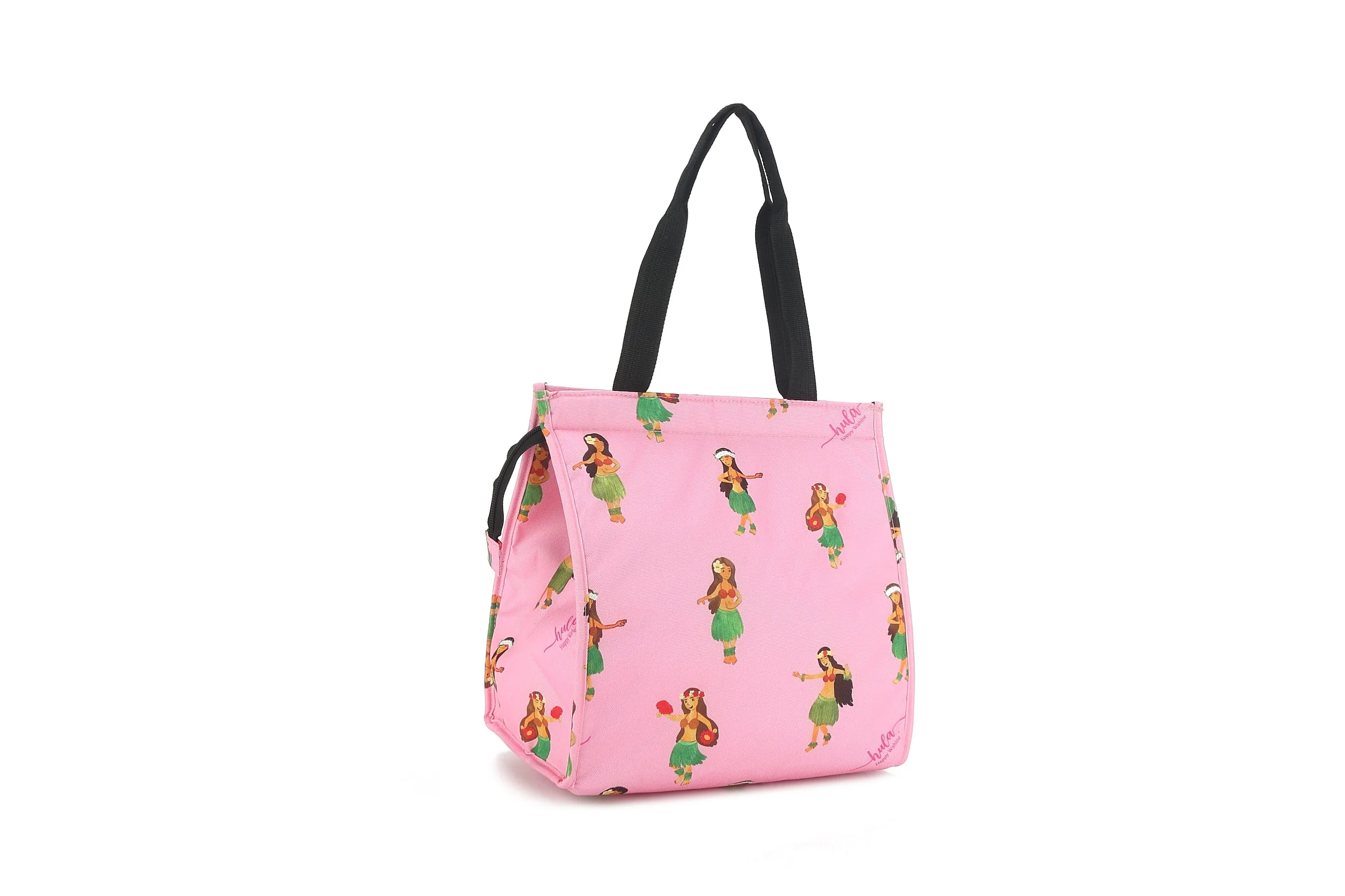 Insulated Lunch Tote Small Hula Girl Pink