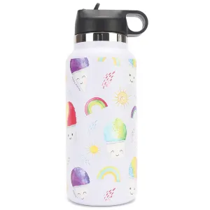 Insulated Water Bottle 32oz Shave Ice White