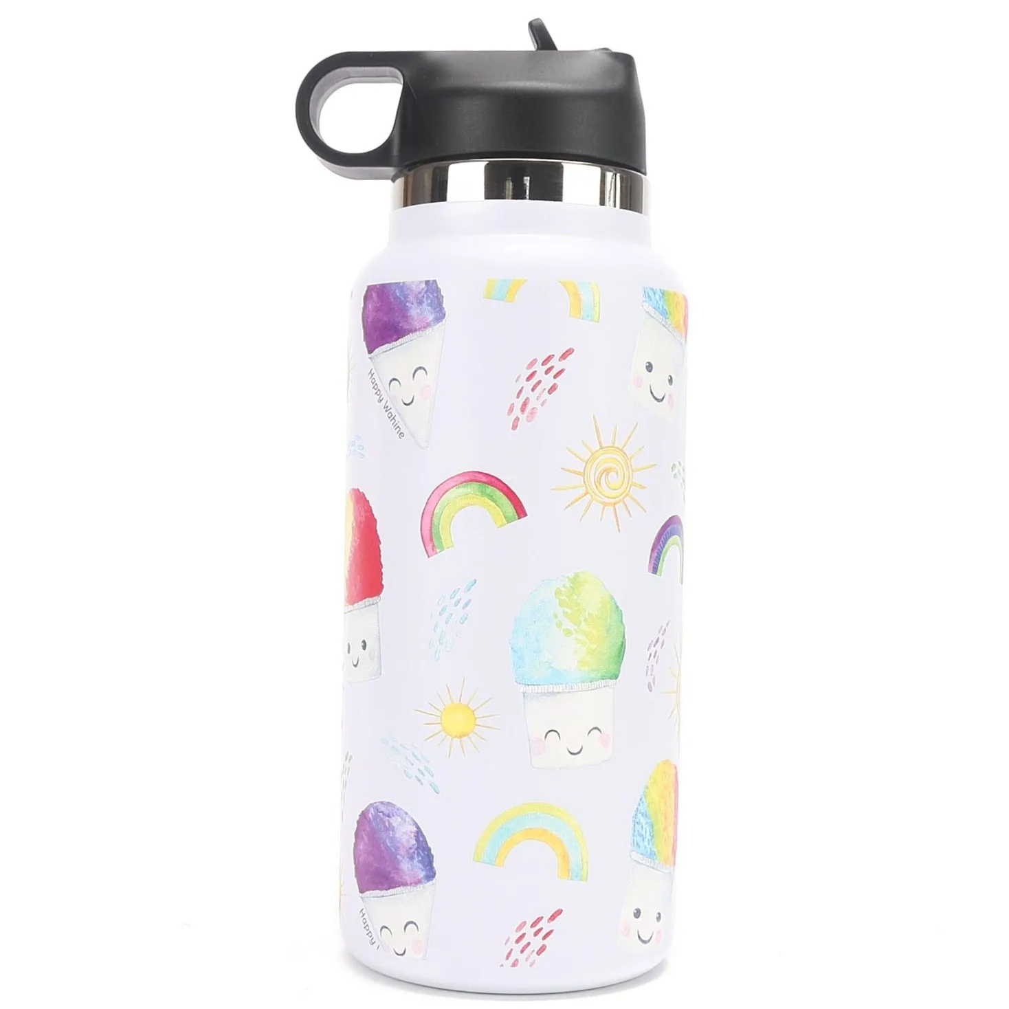 Insulated Water Bottle 32oz Shave Ice White