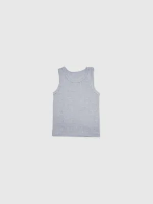 organic cotton, merino wool and silk kids tank - grey