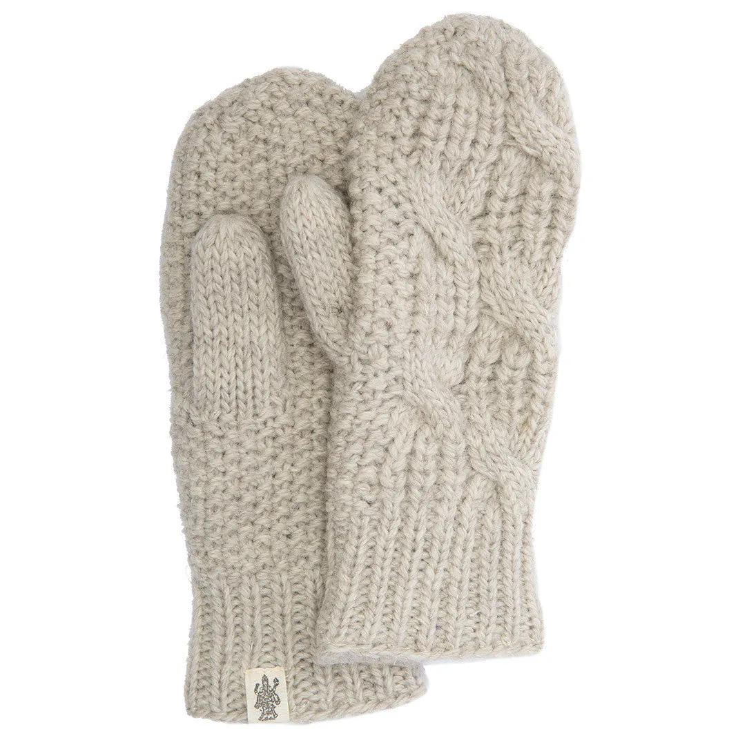 Side Cable Knit Mittens